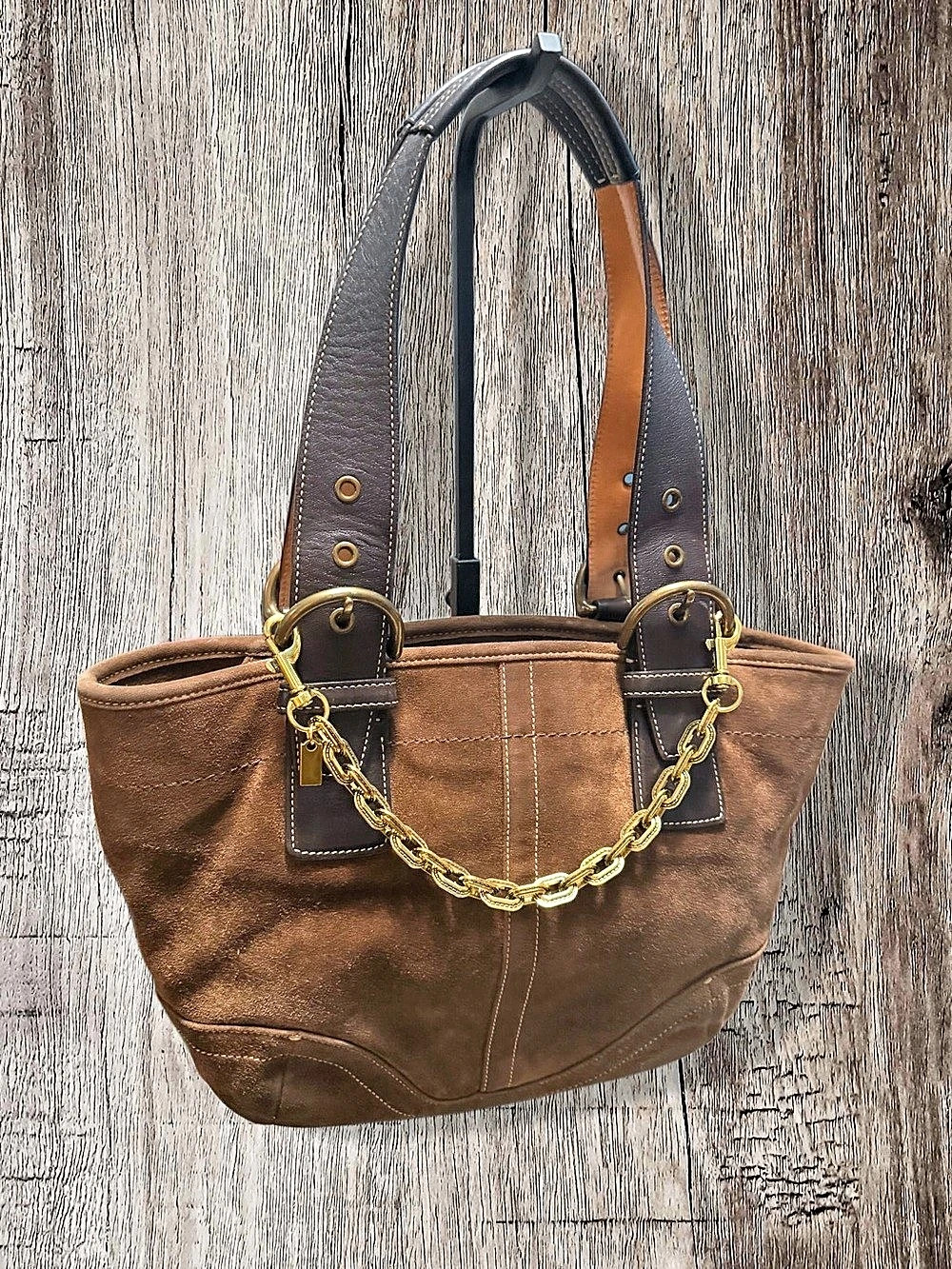 Coach Hamptons Suede Gallery Tote Brown Suede Tote NWT